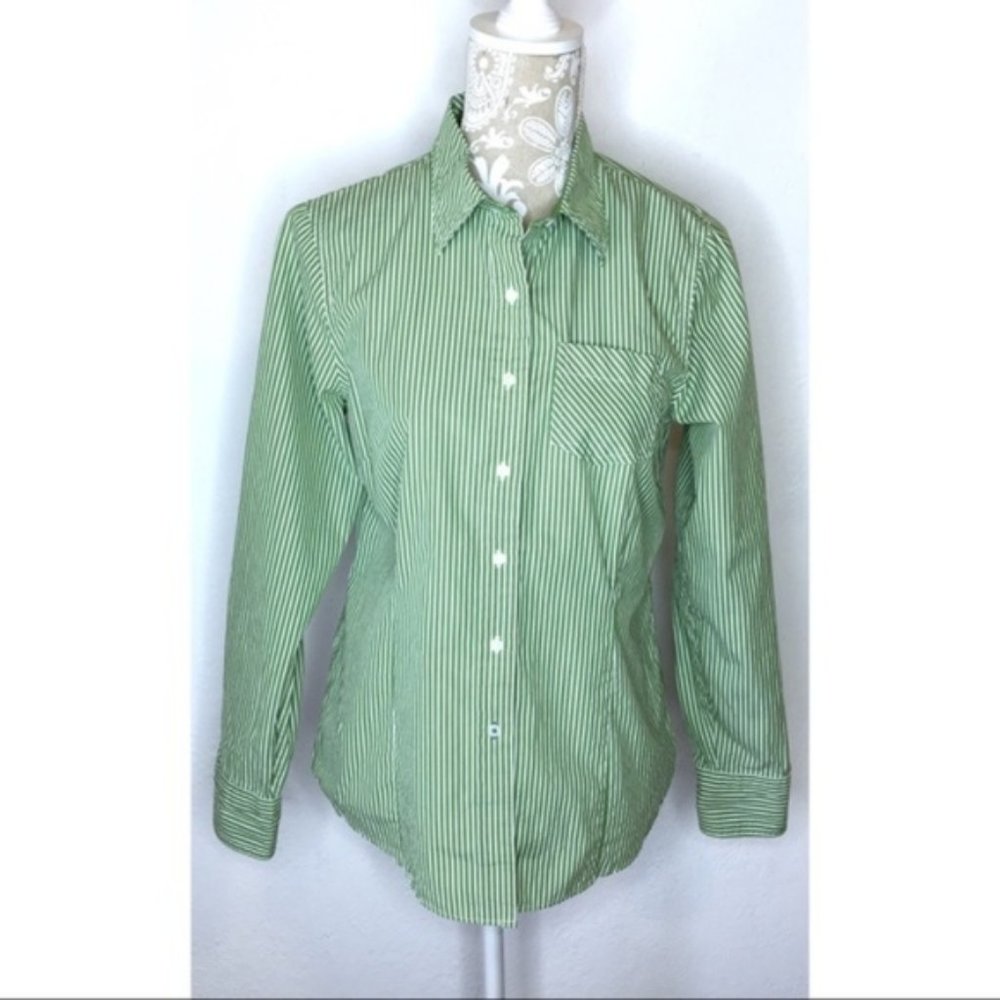 L.L.Bean Striped Button Down LS Shirt 0-2 SM ac103